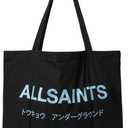 AllSaints Underground Tote (One Size, Jet Black/Blue)