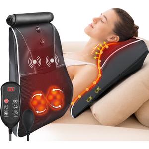 Shiatsu Neck and Back Massager with Heat,Neck Massager for Pain Relief deep Tissue,3D Kneading Massage Pillow for Back,Shoulder,Leg,Gifts for Mom,Dad,Women (Black)