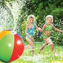 Poolmaster Splash and Spray Beach Ball Sprinkler Water Toy 24in