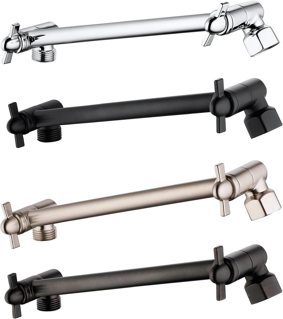 Shower Extension Adjustable Height and Angle Shower Head Extension Arm for Rain Shower Head, Shower Arm Extender Hardware (Oil Rubbed Bronze, 8 Inch)