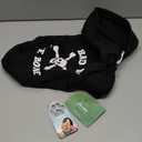 EXPAWLORER Dog Hoodie Sweater - Bad to The Bone Dog Sweatshirt Skeleton Costume, Warm Fleece Lined Pet Clothes with Leash Hole, Fall Winter Cozy Soft Pet Outfit Coat for Medium Dogs, M (Skull)