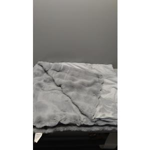 Blunique Ultra Soft Cozy Faux Fur Throw Blanket, Fuzzy Plush Thick Bubble Blanket, Oversize Luxury Fluffy Blanket for Couch, Bed, and Living Room, 60x48 Inches, Light Grey