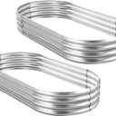 Land Guard 2Pcs Galvanized Raised Garden Bed Kit, 1041ft Galvanized Planter Raised Garden Boxes Outdoor, Oval Large Metal Raised Garden Beds for Vegetables