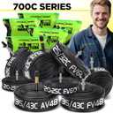 2 Pack 700x25C-32C FV42/AV48/FV60mm 700c Bike Tube, Butyl 700C Road Bike Tube with 2 Tire Levers, 700c Bicycle Inner Tube Compatible with 700 x 25C 700x26C 700x28C 700x32C Inner Tube
