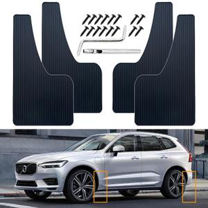 Standard Size Soft Rubber Mud Flaps Universal Wear Resistance Mudguards All Weather Wide Body, Fits for SUVs MPV (Not Fits to Full-Size SUVs) Exterior Accessories Black, Front & Rear, 4Pcs Set