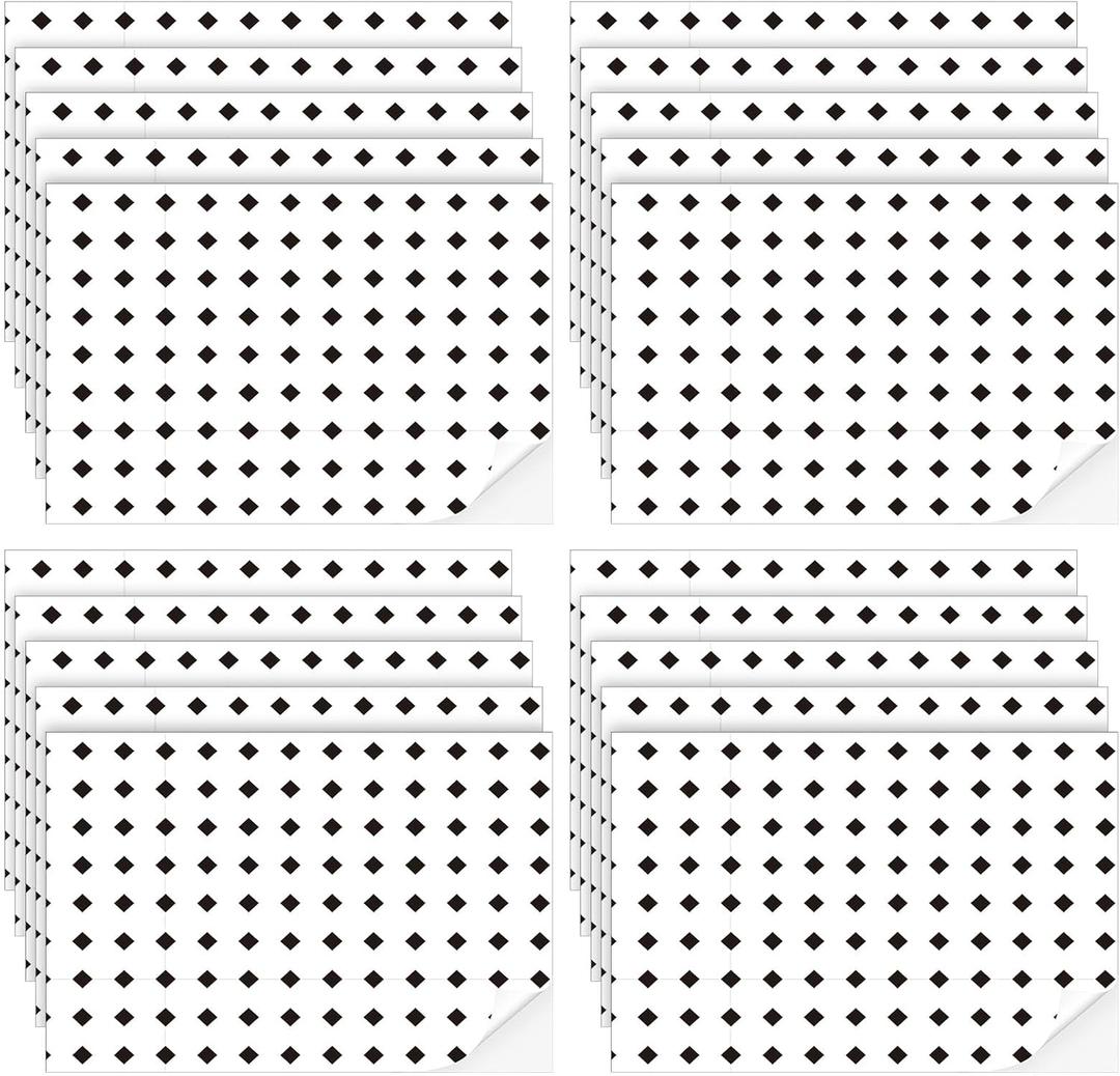 Flutesan 12 Pcs Miniature Dollhouse Wallpaper and Flooring Peel and Stick Mini DIY Self Adhesive Dollhouse Accessories 8.27 x 11.69 Inch (Diamond Shape)