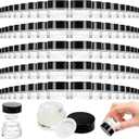 Coloch 90 Pack 5ml Empty Glass Jars with Black Lid, Clear Airtight Cosmetics Container Bulk Refillable Tiny Sample Jar for Cosmetics, Lotion, Cream, Samples, Wax, Skincare, Travelling, Retail Store
