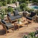 LAGRATY Outdoor Chair Cushions for Patio Furniture24" x 24" Deep Seat Cushions with Backrest for Couch Sofa Chair - Waterproof Fade-Resistant Patio Cushion (Set of 1,Grey)