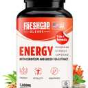 FreshCap 5-in-1 Energy Supplements, Energy Supplements for Women and Men, Energy Boosters for Fatigue, Energy Support, Cordyceps Extract, Ayurveda Cordyceps Mushroom Blend Capsules (120 Capsules), EXP 07/2025