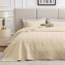Love's cabin California King Size Quilt Bedding Set Camel Bedspread - Cal King Summer Lightweight Bedspread Comforter - Wave Pattern Coverlet for All Season - 3 Pieces (1 Quilt, 2 Pillow Shams)