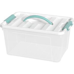 Xyskin 14 Quart Clear Storage Bins with Lid and Green Handle, Storage Latch Box/Bin Organizing Container