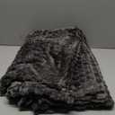 Exclusivo Mezcla Large Soft Fleece Throw Blanket, 50"x70" Stylish Jacquard Throw Blanket for Couch, Cozy, Warm, Lightweight Dark Grey Blanket