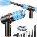 KMM Handheld Car Vacuum Cleaner, 11000PA Vacuum Cleaner & Air Duster, 120W High Power Vacuum Portable Cordless, Hand Held Vacuum Rechargeable with Multi-Nozzles & LED Light for Home, Car, Office (Orange Black)