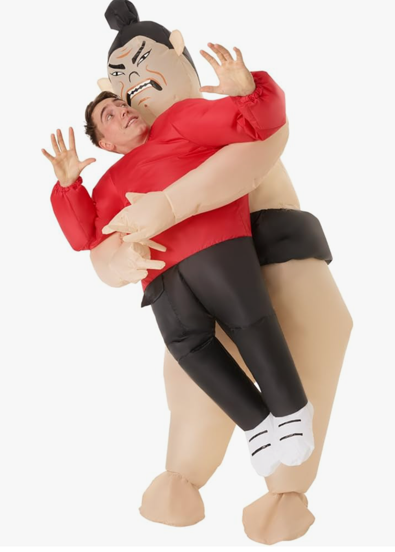 Morph Sumo Blow Up Costumes for Adults, Sumo Wrestler Inflatable, Sumo Pick Me Up Inflatable Costume, Sumo Wrestling Suits