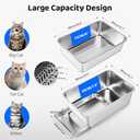 Stainless Steel Litter Box, 23.6" L x 15.7" W Drawer Type Semi-Enclosed Cat Litter Box with Sifting Pan, Scoop for Big Cat Easy Cleaning