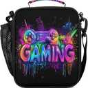 Kids Lunch Bag - Video Game Insulated Lunch Box for Girls Boys - Back to School Thermal Reusable Lunchbox Leakproof Cooler Tote Bag for School Picnic Travel