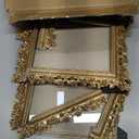 5x7 Wedding Frame Gold, 2 Pack Decorative Picture Frame with Stand for Tabletop Shelf Decor, Antique Brass Floral Photo Frame for Christmas Thanksgiving Engagement Gift