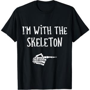 I'm with The Skeleton Matching Couple Costume Halloween T-Shirt S