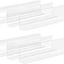 VOSAREA Plastic Shelf Dividers 6pcs Clear Acrylic L Shaped Separator Transparent Organizer Divider for Commodity Classification Cabinets Shelf Store 26cm