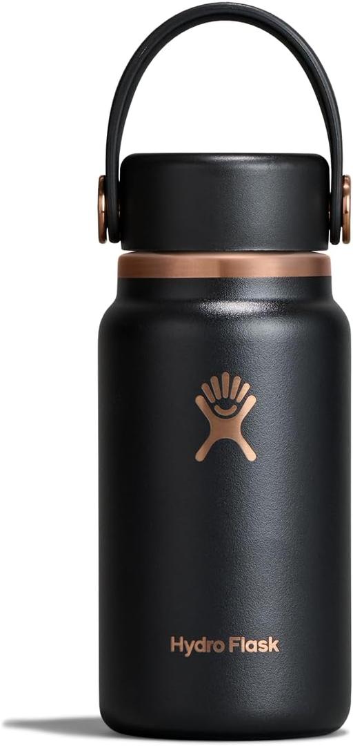 Hydro Flask Micro Bottle - Insulated Mini Leak Proof Flask for Purse or Pocket in 6.7 Oz Black Arc