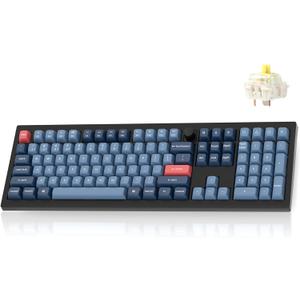 Keychron V6 Max Wireless Custom Mechanical Keyboard, 2.4 GHz Bluetooth QMK Full-Size Layout RGB with Hot-swappable Gateron Banana Switch Compatible with Mac Windows Linux (Hot-swap Gateron Jupiter Banana Switch)