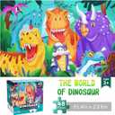 Jumbo Floor Puzzle for Kids Dinosaur Jigsaw Large Puzzles 48 Piece Ages 3-6 for Toddler Children Learning Preschool Educational Intellectual Development Toys 4-8 Years Old Easter Gift for Boy and Girl