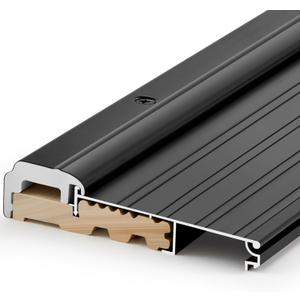 Blulu 36" Aluminum Exterior Door Threshold 5 5/8" Swing Threshold Black Heavy Duty Aluminum Door Sill Pan for Weatherproof & Easy Install for Residential/Commercial Use (1 Pcs), 5 5/8" Wide x 36"
