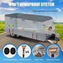RV Cover for 14-16 ft Travel Trailers, 7 Layers Heavy Duty Camper Cover, Weatherproof & UV Resistant Motorhome Trailer Cover with Gutter & Tongue Jack Covers