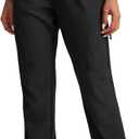 Womens Hiking Pants Quick Dry Water Resistant Lightweight Travel Golf Cargo Safari Pants Zipper Pockets (Black, XXL)