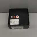 JUXYES Set of 8 Glass Round Coasters with Holder, Golden Brass Coasters for Drinks Glass Cup Coaster Set Modern Coaster Cups Mats Decor for Restaurant Kitchen Bar Dining Table