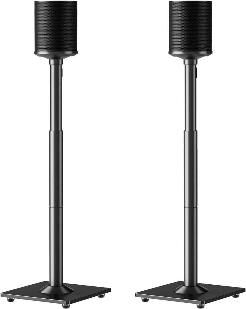 ELIVED Speaker Stands for Sonos Era 100 and Sonos One, One SL, Play:1, Height Adjustable 35"- 43.4" Speaker Stands Pair, Surround Sound Speaker Stand with Cable Management, 11 LBS Loading, YD5036