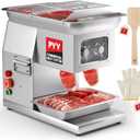 PYY Commercial Meat Cutter Machine - 550LB/ H 800W Electric Meat Cutting Machine, Meat Shredding Machine 3mm Blade Commercial Meat Slicer Stainless Steel for Kitchen Restaurant