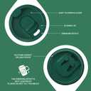 Ideus Vacuum Insulated Coffee Mug, 16oz Reusable Stainless Steel Thermal Double Walled cup with Handle and Slider Lid for Hot & Cold Beverages, BPA Free (Leapord Dark Green)