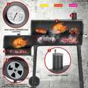 Kendane Barrel Charcoal Grill with offset smoker