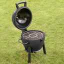Char-Griller AKORN Jr. Portable Kamado Charcoal Grill and Smoker with Cast Iron Grates and Locking Lid with 155 Cooking Square Inches in Ash, Model E86714