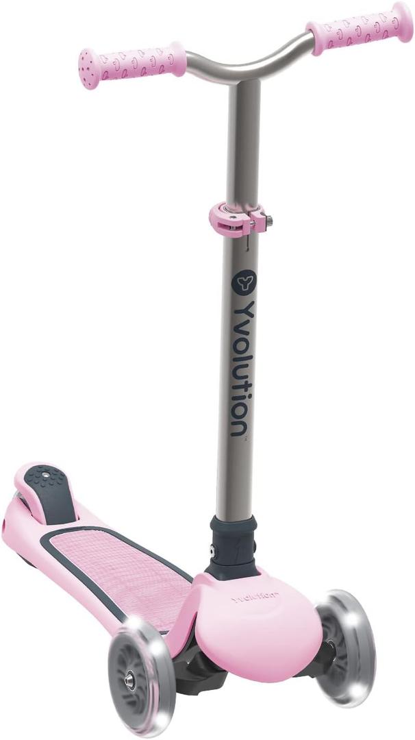 Yvolution Y Glider Air Scooter for Kids, 3 Wheel Scooter for Toddlers 4 Adjustable Height Glider with Kick Scooters, Lean to Steer with LED Flashing Light for Children Ages 3+ Years Old