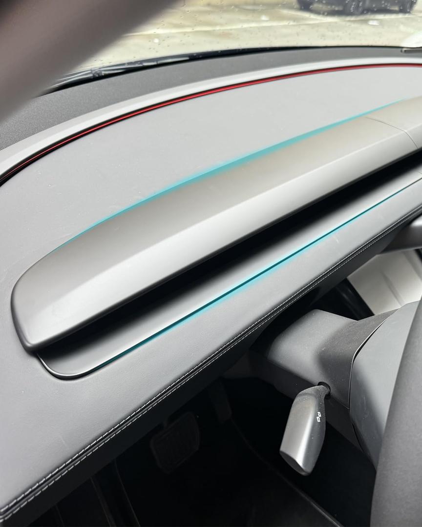 Model 3 Highland Model y Juniper Dashboard Cover and Air Vent Trim Cover Compatible with Tesla Model 3 Highland 2024+ and Model y Juniper 2025+ Total 4 ets (Matte White) (Matte Black)