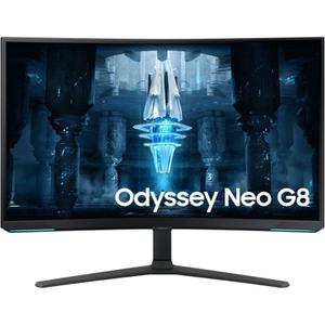 Samsung 32" Odyssey Neo G8 (G85NB) 4K UHD 240Hz 1ms G-Sync 1000R Curved Gaming Monitor, Quantum HDR2000, AMD FreeSync Premium Pro, Matte Display, DisplayPort, Black & White, LS32BG852NNXGO