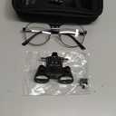 2.5X 3.5X Binocular Dental Loupes Surgical Magnifier Dentist Loupe Metal Eyeglasses Depth View (2.5x-420), Black