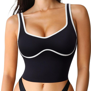 SUUKSESS Women Sweetheart Neckline Longline Sports Bra Padded Basic Workout Crop Tank Top XS