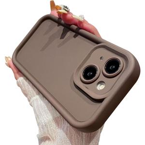 Compatible with iPhone 14 Case, Slim Soft Gel Rubber TPU Material, Full Camera Protection, Shockproof Protective Phone Case for Women Girls Boys (Brown)