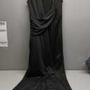 Ekaliy Elegant Bodycon Maxi Dresses for Women Deep V Neck Maxi Dress Mermaid Long Dress Gowns and Evening Dresses Black XL