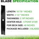 173921 173920 180054 48 inch Deck Mulching Mower Blades for Craftsman Poulan Husqvarna Z248F YTH2348 YTH24V48 YTH2148 YTH24K48 48" PB20VA48 2748GLS 532180055 532173921 532180054 5 Point Star (Black)