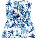 PATPAT Girls Summer Rompers with Pockets 5-14 Years Cami Spaghetti Strap Hawaiian Romper with Belt