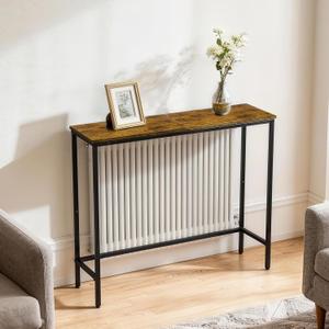 Radiator Shelf, Radiator Topper Cover Shelf, Wood Heat Deflector Shelfs in Rustic Brown and Black, Improves Warm Air Circulation, Protects Wall and Adds Storage, Easy to Install (9.5x29.5x29.5inch)