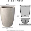 Kante 18.1" H Tall Round Concrete Planter for Outdoor Indoor, Modern Decorative Plant Pots with Drainage Hole & Rubber Plug for Home & Garden Weathered Concrete