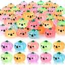 SYWHXY 15PCS Luminous Mini Resin Pumpkins Halloween Miniature Pumpkins Glow in The Dark, Fake Tiny Pumpkins Vegetables Figures Decor for Halloween Dollhouse DIY Craft Table Home Decor (Color Random)
