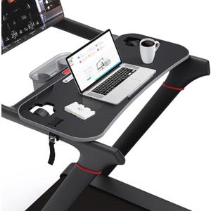 Treadmill Desk Attachment, Peloton Tread Tray Ergonomic Platform, Laptop Holder with Tablet Holder, New Universal Cooling Holes Laptop Stand for Home/Office (Black)