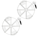 Cut Perfectly Even Slices - Pizza Cutting Guide with Pizza Cutter | 2-Pack | Ideal for 12", 14", 16" Pizzas | 8 Slices | Stainless Steel | Easy to use | Commercial Use | Cuisine Ready