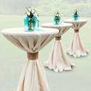 Flash Furniture Lars 24" Round Wood Cocktail Table with 30" and 42" Adjustable Columns, Adjustable Bar Height, for Events or Home Use